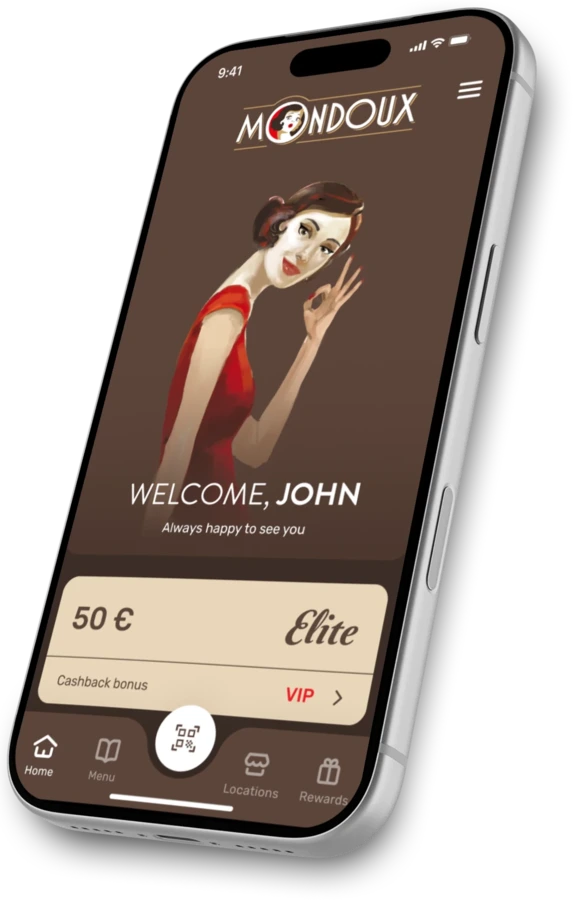 Mondieu loyalty app preview