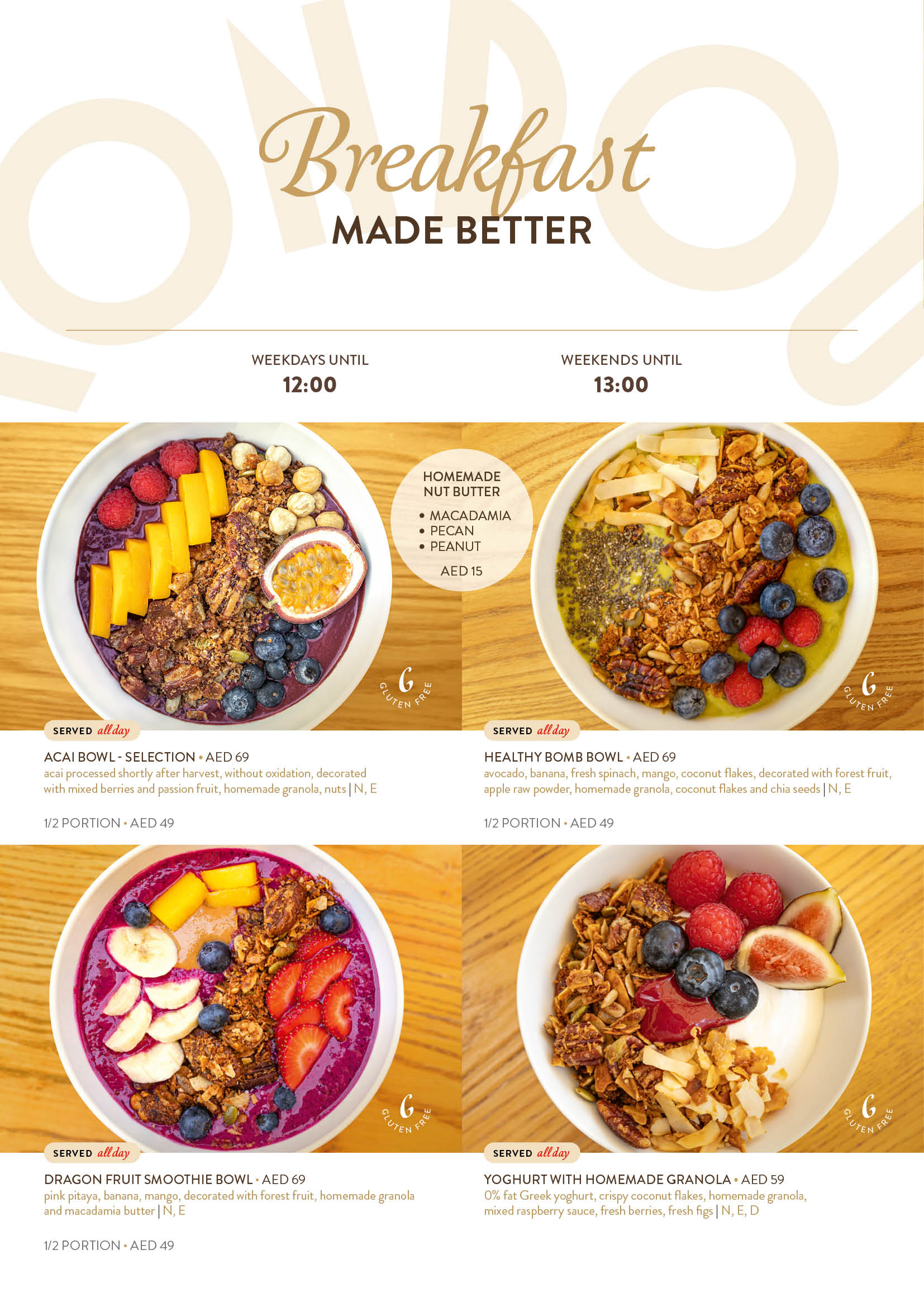 The Beach JBR menu page 1